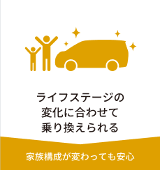 残価設定型クレジットのポイント3 ライフステージの変化に合わせて乗り換えられる。家族構成が変わっても安心
